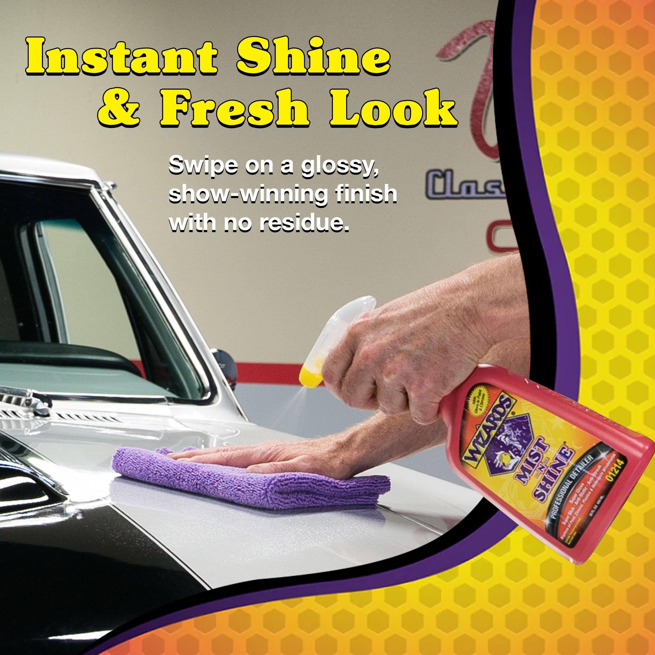Wizards Mist-N-Shine on chrome delivers showroom-like shine.