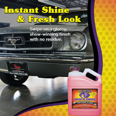 Wizards Mist-N-Shine on windshield delivers crystal clarity and water spot resistance.