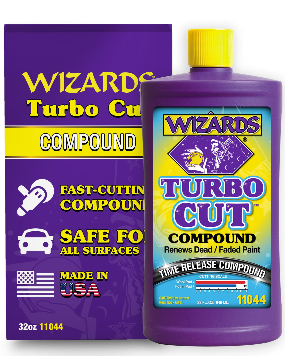 Wizards Turbo Cut bottle pour demonstrates easy application for scratch repair.