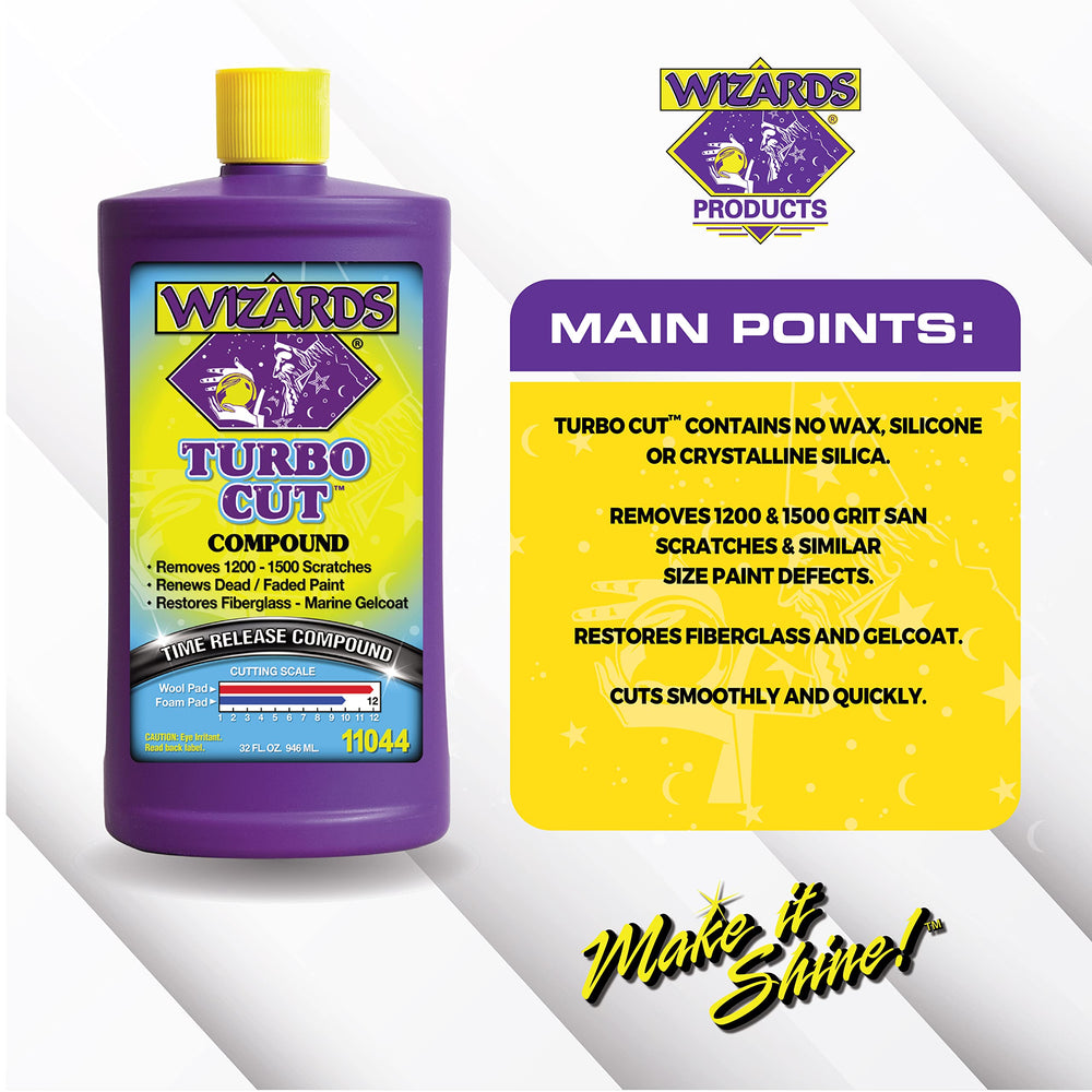 Wizards Turbo Cut high gloss finish enhances shine without added wax.