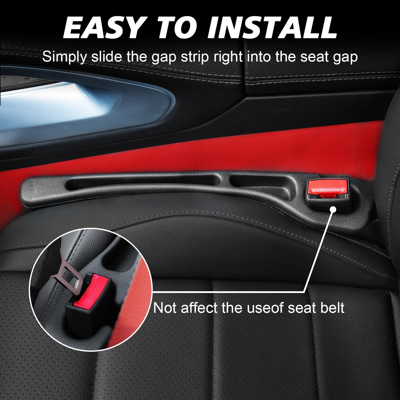 WJCGX gap filler showing built in storage slot for easy reach