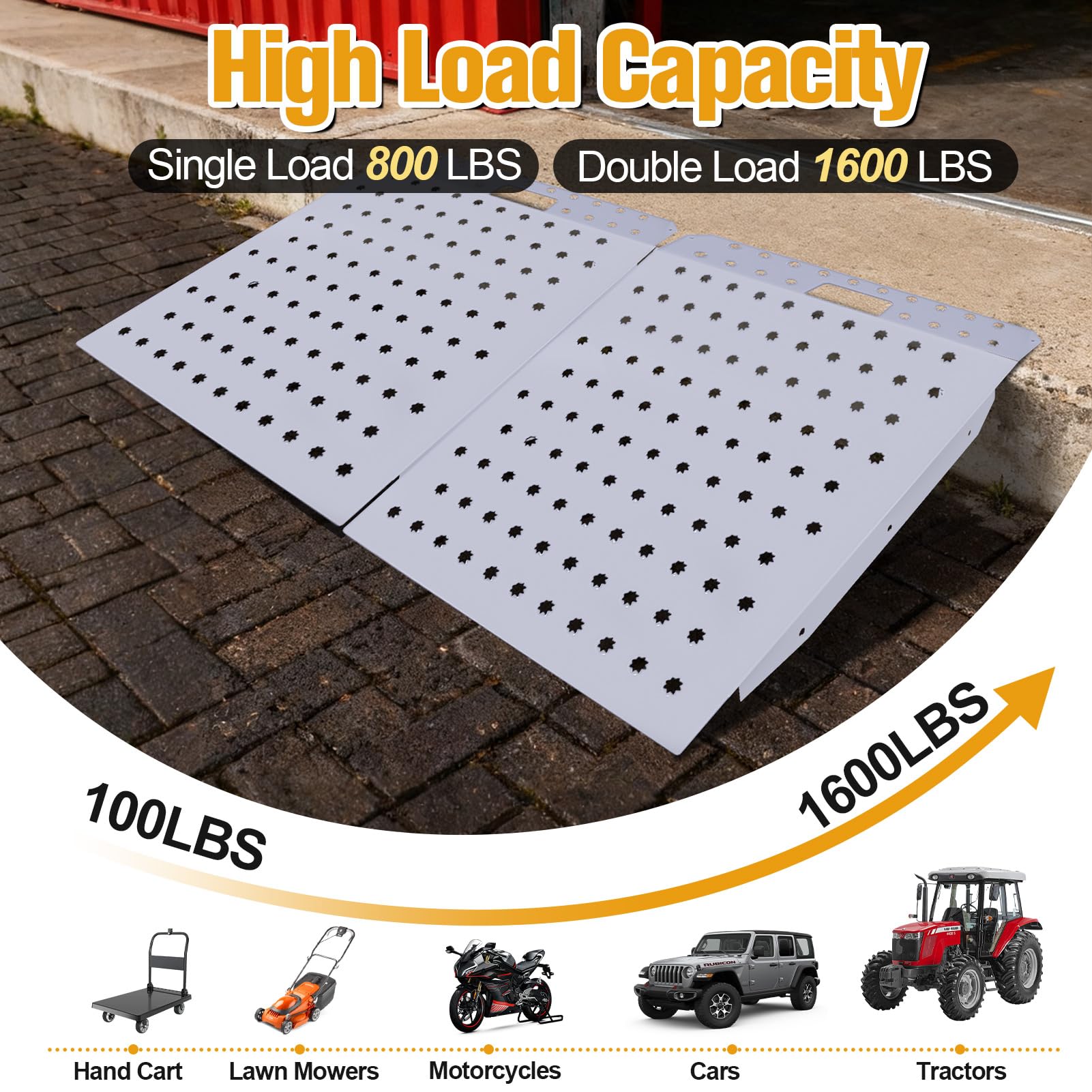 W&JWN shed ramp all-weather durability resists rot and warping for year-round use.