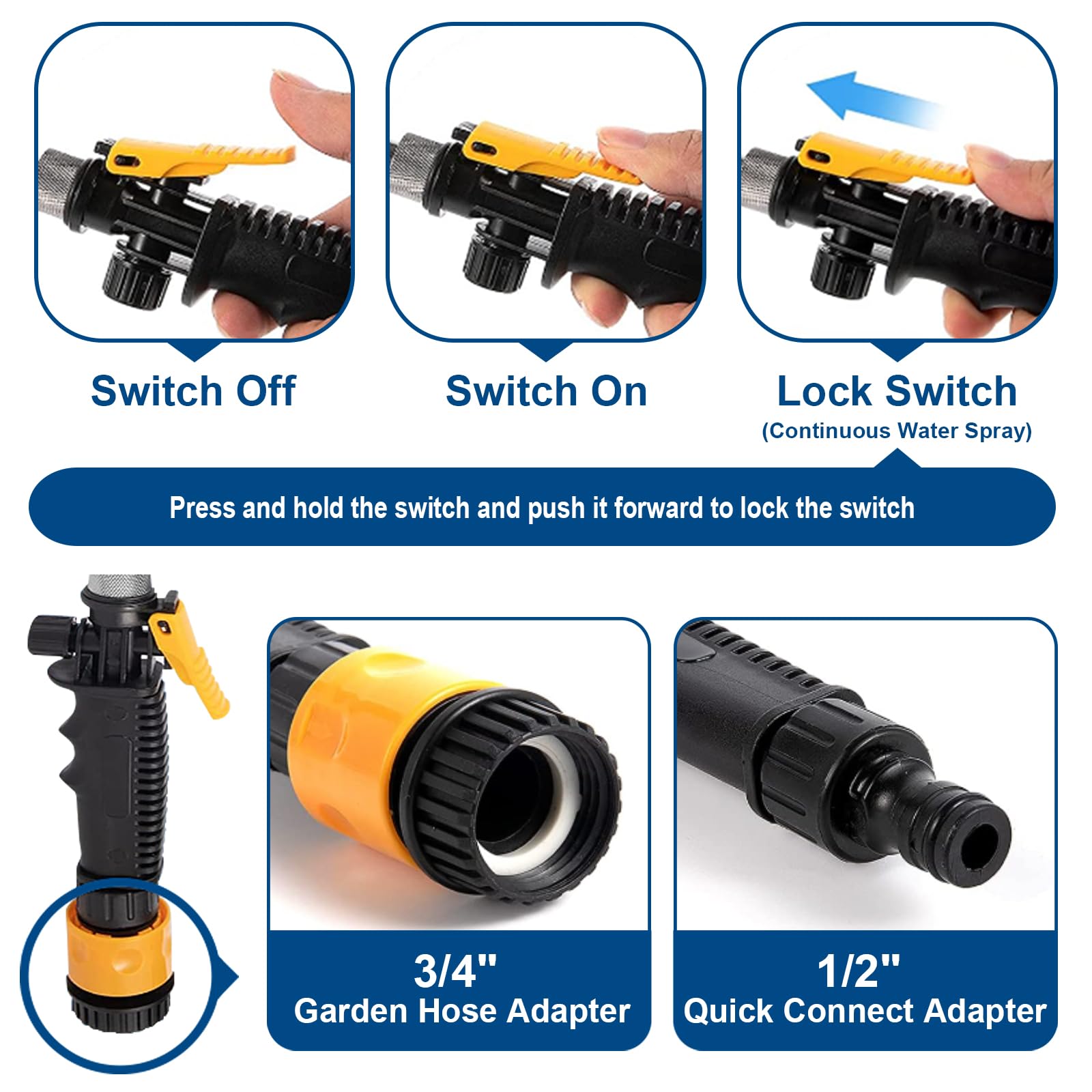 WLBINGLUO quick‑connect adapters enabling easy hose setup for rinsing