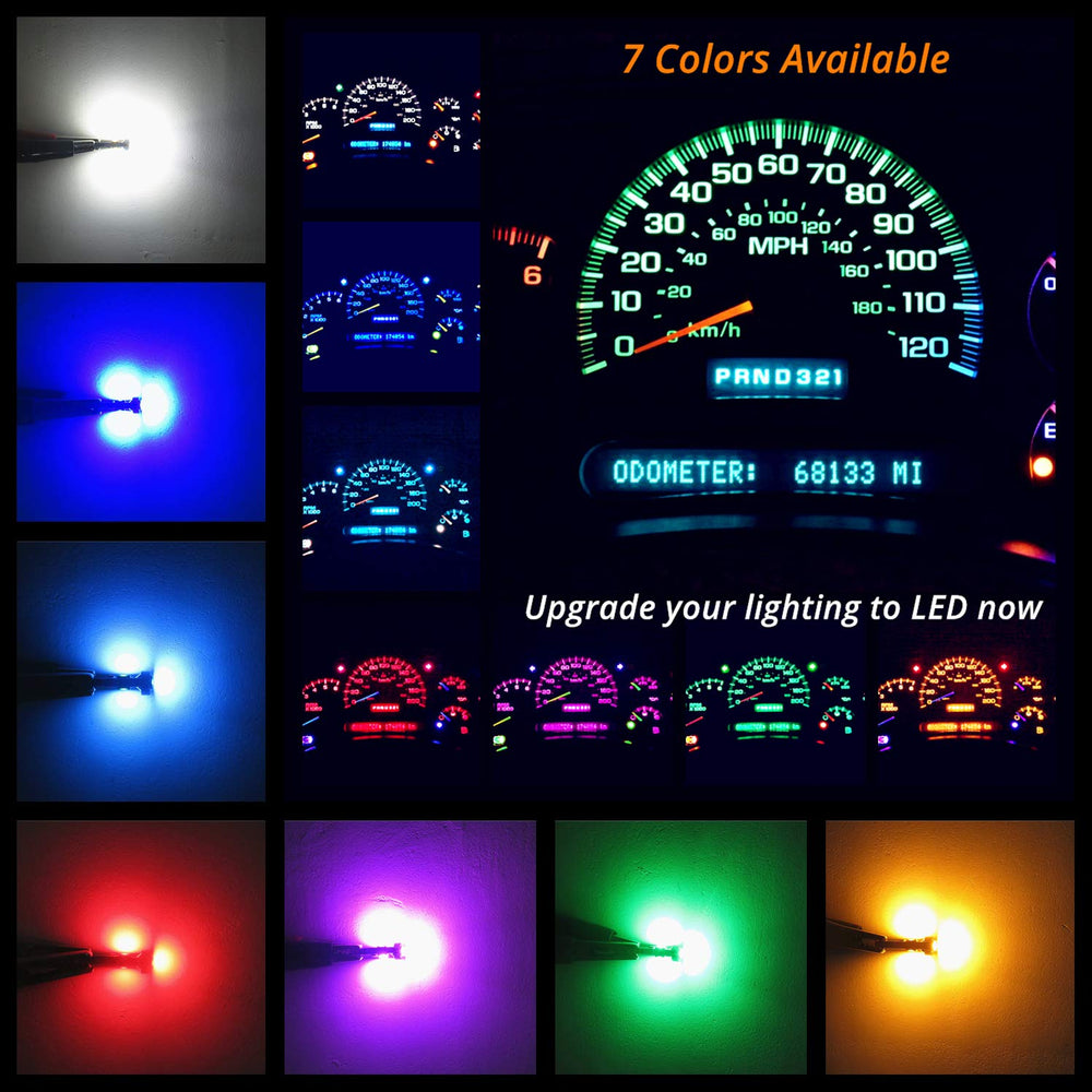 Fits T5 wedge sockets across many vehicle dashboards.
