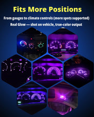 WLJH 74 LED dash lights in-dashboard illumination highlighting gauges