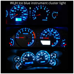 WLJH Ford F-Series dash kit with ice blue LEDs