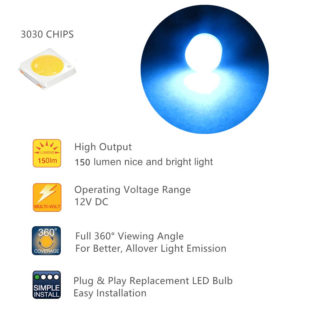 WLJH Ice blue dashboard lighting boosts night visibility