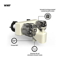 WMF RV tub and shower faucet with double smoke handles for precise control