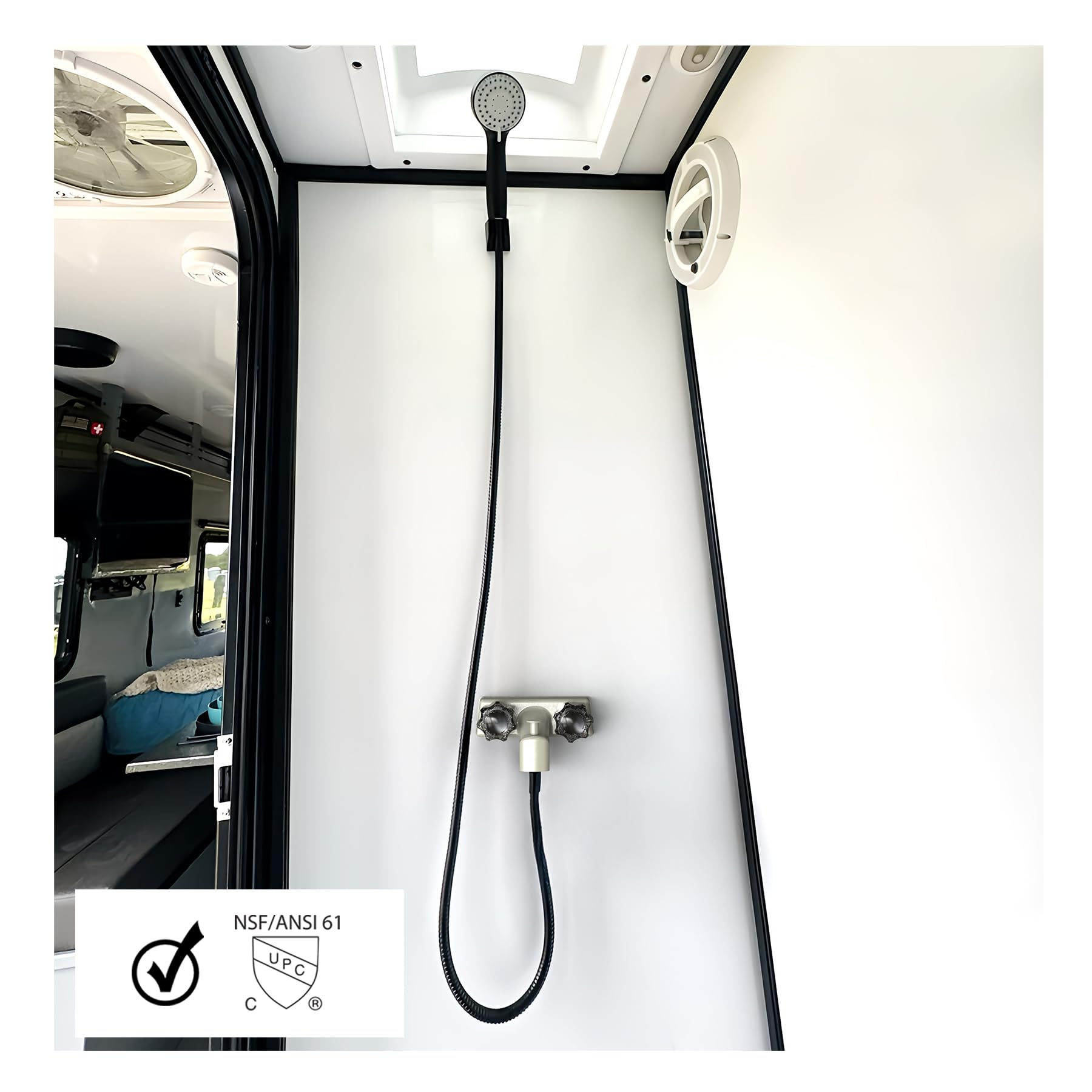 WMF RV tub and shower faucet two point two gpm delivers steady flow