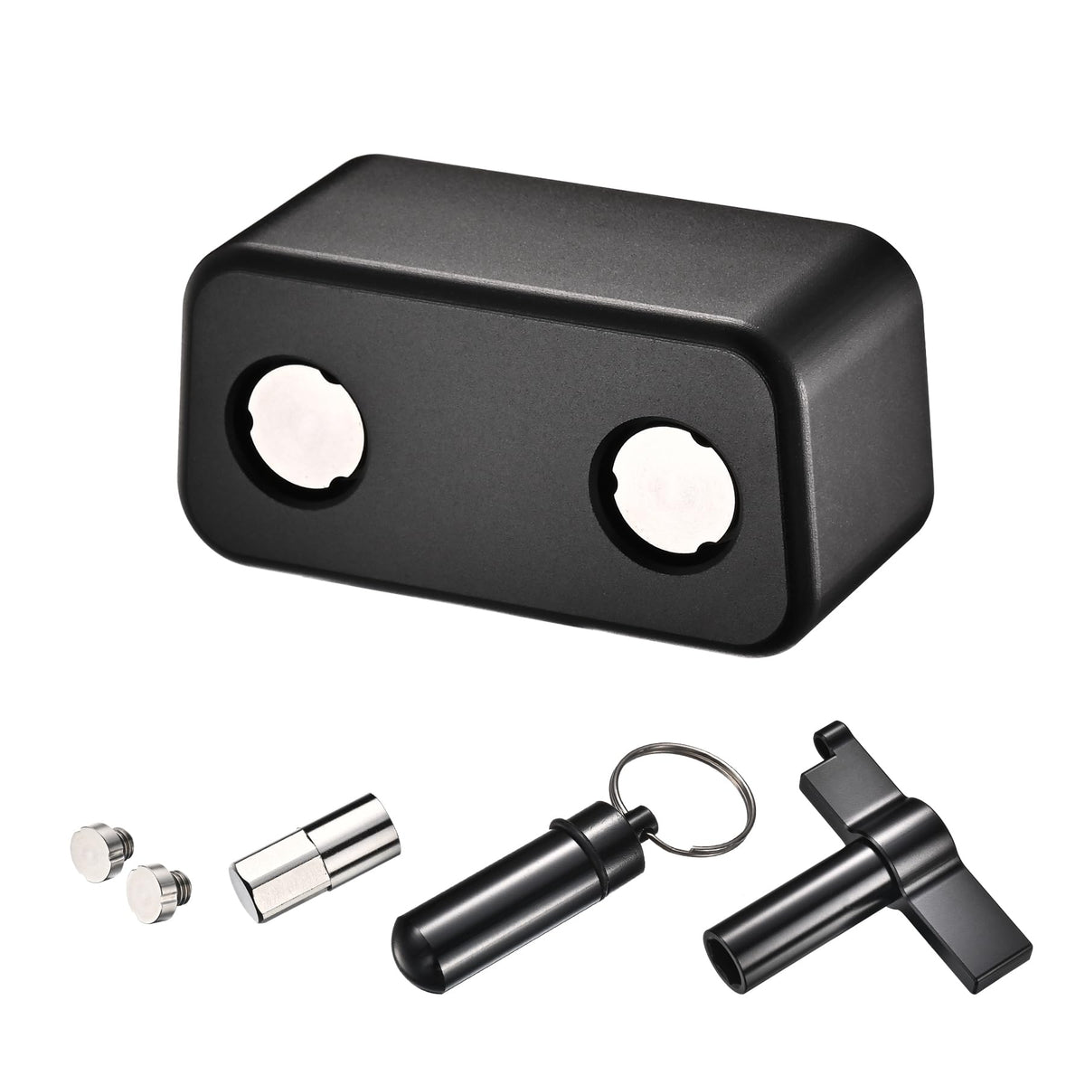 wmLzhen OBD2 port lockout tool in black guards the diagnostic port.
