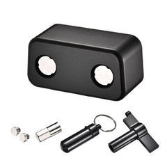 wmLzhen OBD2 port lockout tool in black guards the diagnostic port.