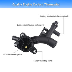 WMPHE sensor-equipped thermostat housing for Chevy Sonic 1.4L optimizes coolant flow.