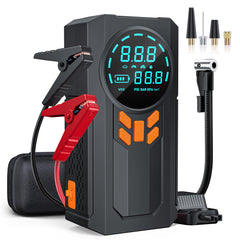 WNDFLV jump starter front view showing compact, portable power for emergencies.