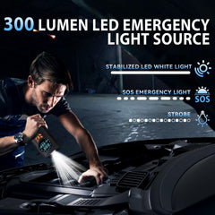 WNDFLV jump starter in use to start a car in cold weather.