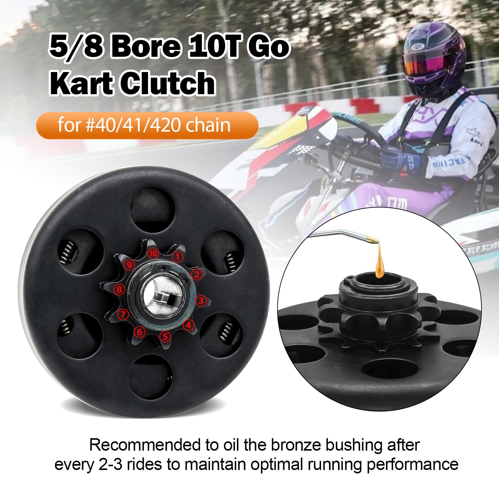 WNOOENG 58-bore go-kart clutch fitment guides engine compatibility clearly