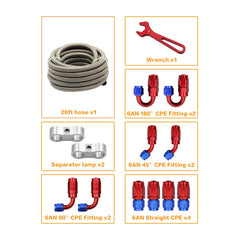 WnSEu AN6 20ft hose assembly demonstrates easy installation in tight spaces