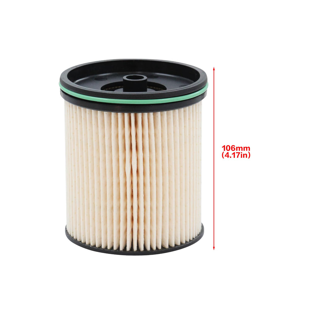 WnSEu black anodized fuel filter cap for diesel engines shown aesthetically