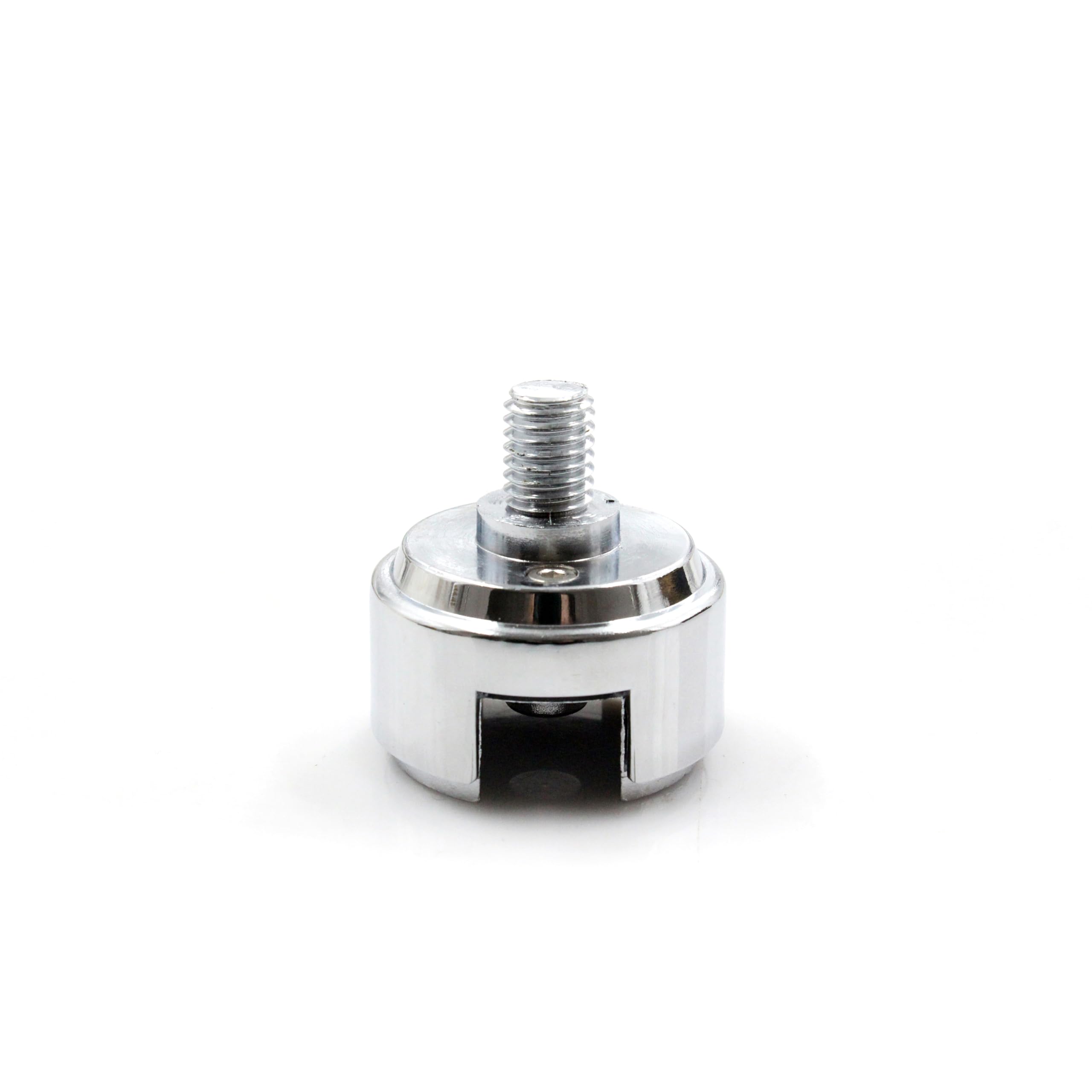 WnSEu chrome shift knob adapter closeup shows sturdy steel construction for durable use.