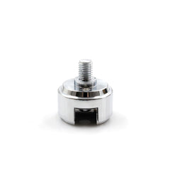WnSEu chrome shift knob adapter closeup shows sturdy steel construction for durable use.