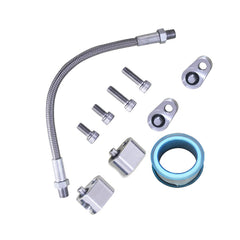 WnSEu LS throttle body bypass hose front-installation shows flexible cooling routing for LS engines.