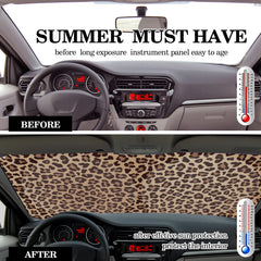 Woanger leopard sunshade folded compact storage fits in glove box