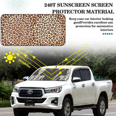 Woanger leopard sunshade with suction cups for secure fit and easy setup