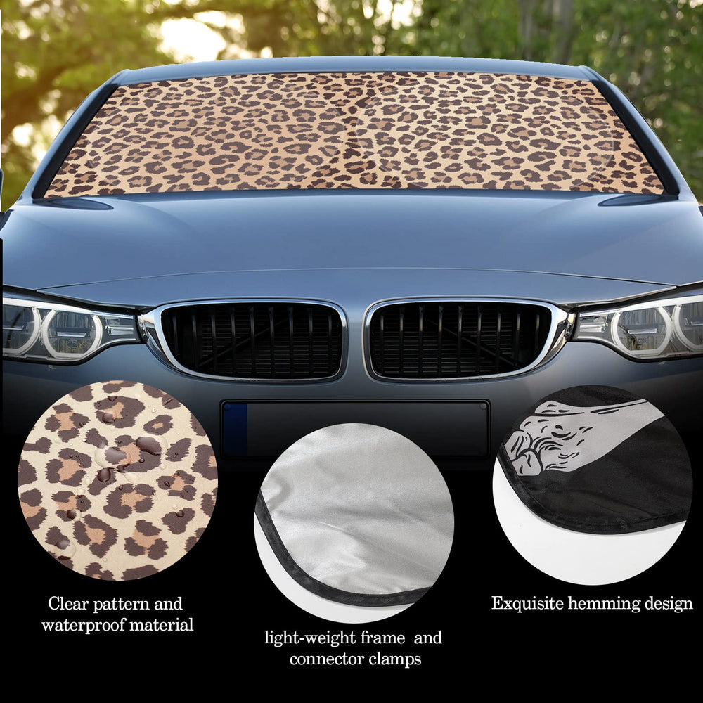 Woanger leopard universal-fit shade suits most cars SUVs and trucks