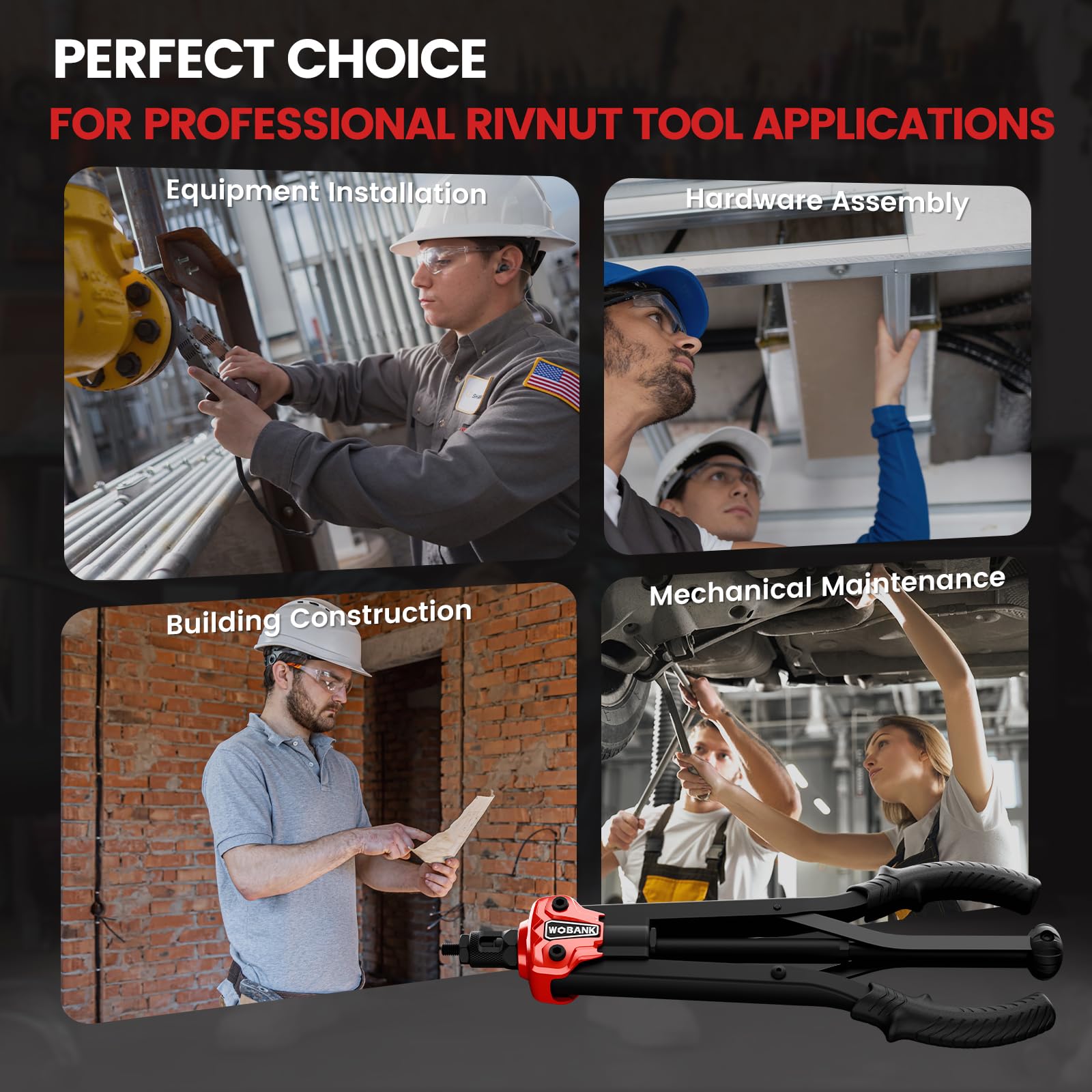 WOBANK Rivet Nut Tool carrying case keeps components organized