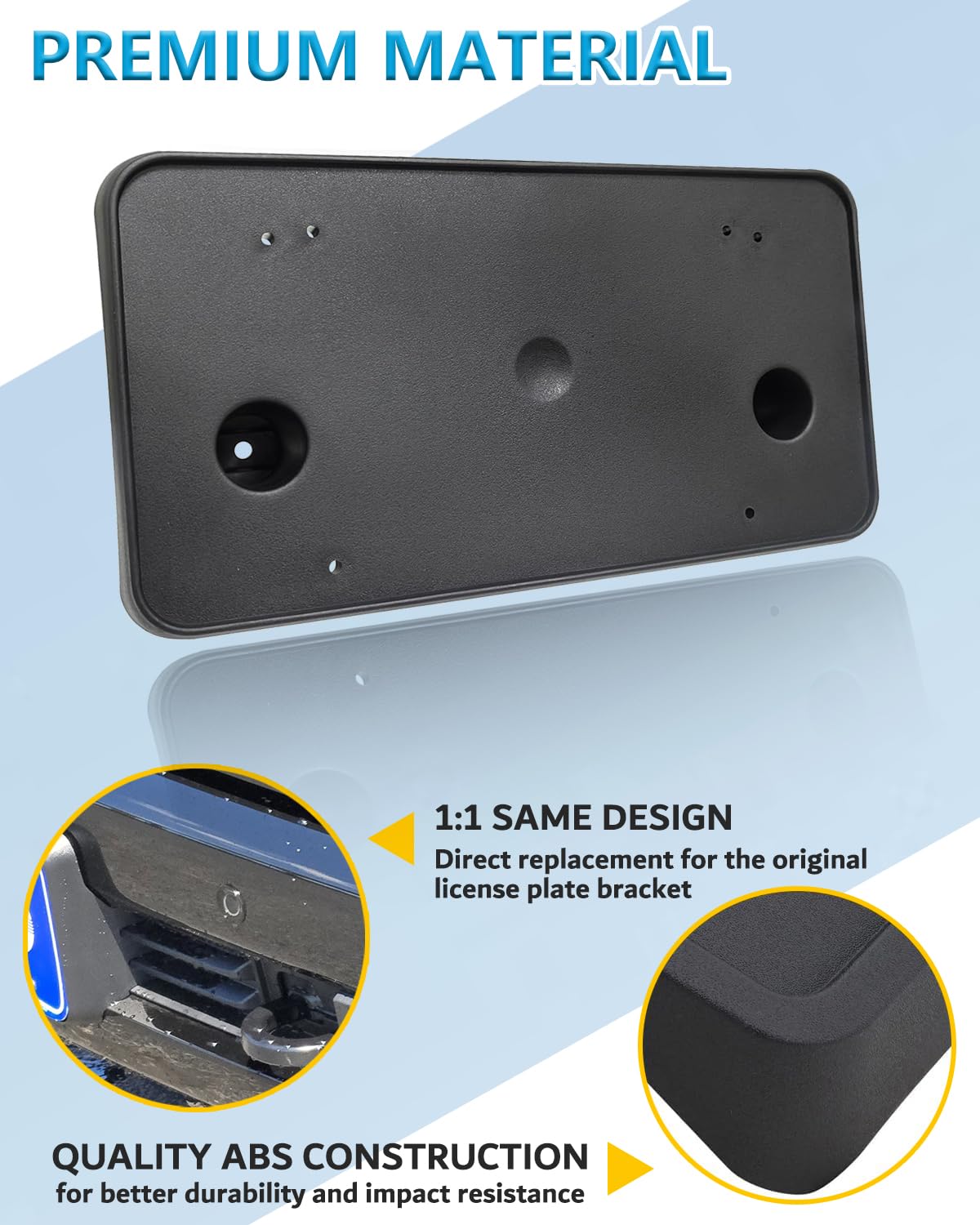 Wocch ABS high-temp license bracket resists heat and fading on Silverado 1500.