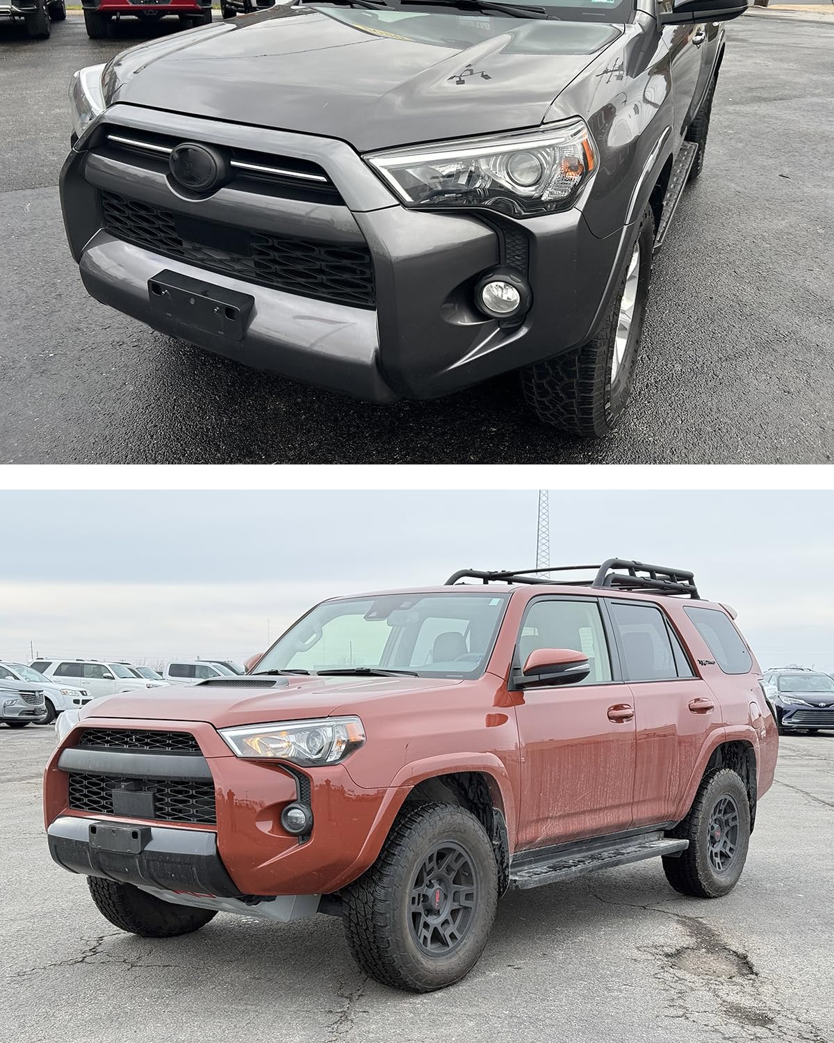 Front view of Wocch license plate bracket on Toyota 4Runner