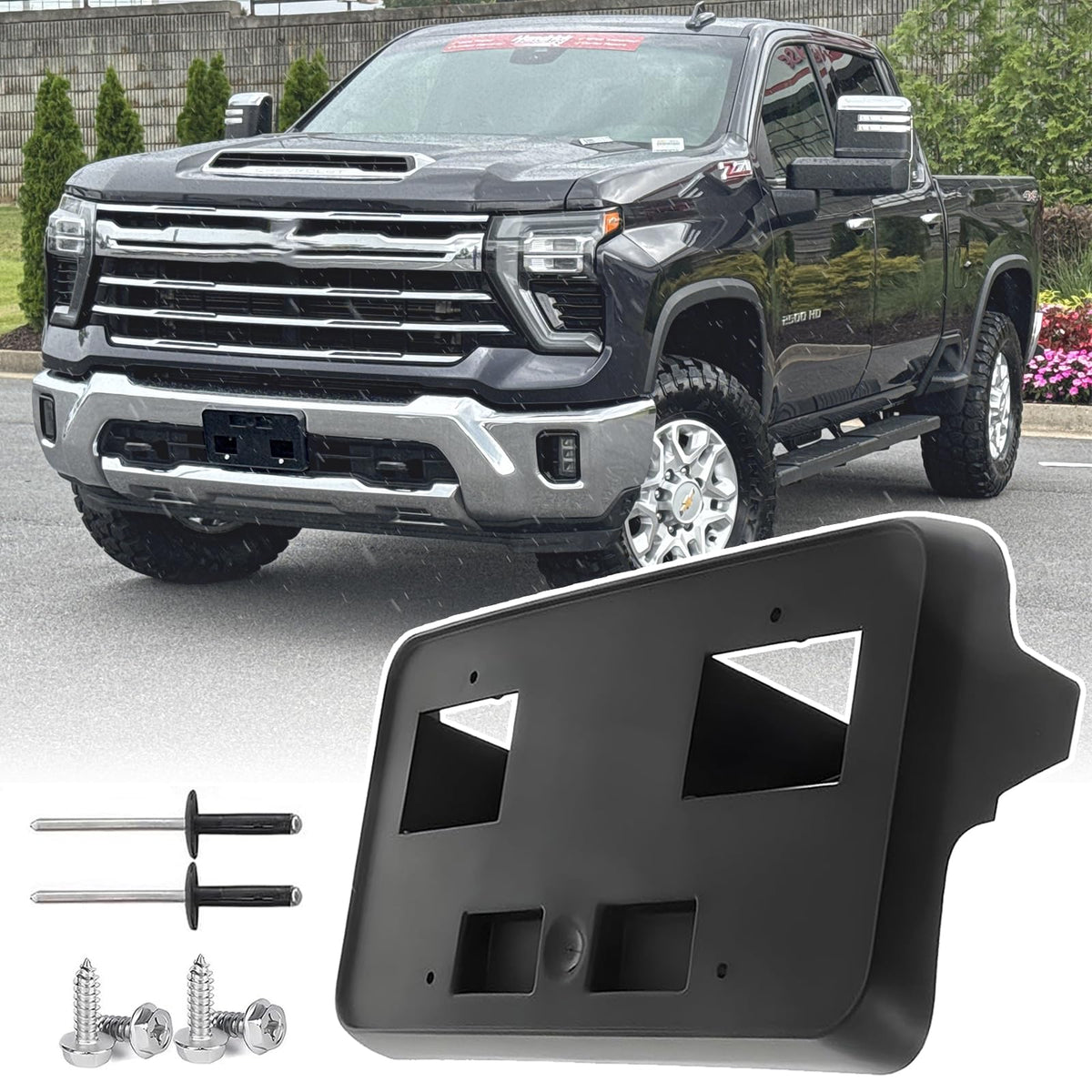 Wocch front license plate bracket for Chevy Silverado 2500HD providing secure, OEM-style mounting