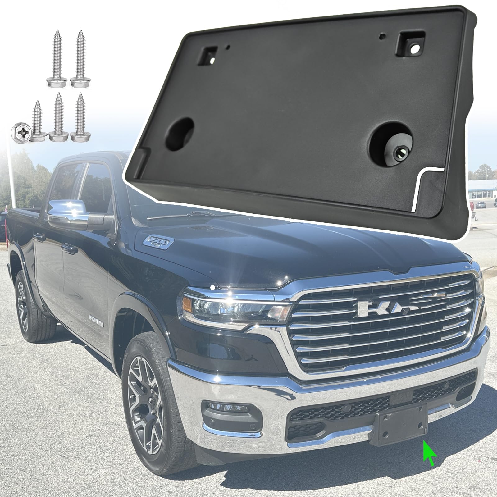 Wocch front license plate bracket front bumper fitment for RAM 1500 2025 2026.