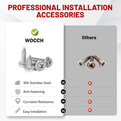 Wocch front license plate bracket easy install with included screws.