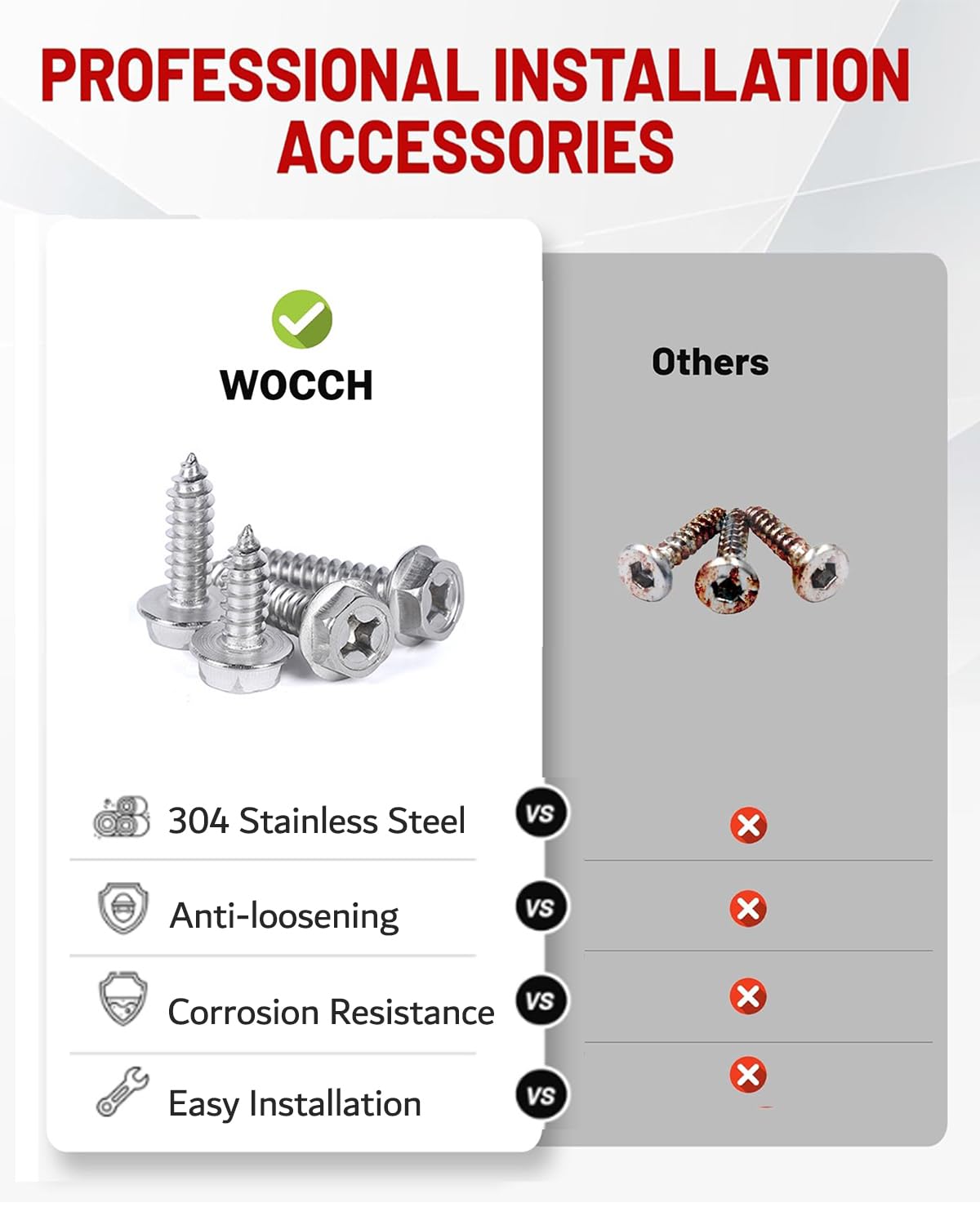 Wocch front license plate bracket for GMC Yukon XL 2015-2020 provides sturdy support.