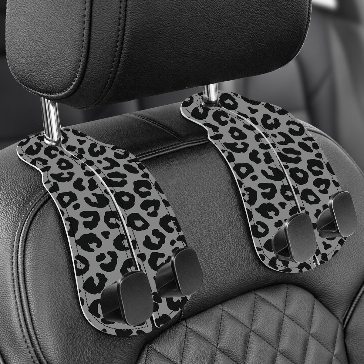 WOCOCN leopard headrest purse hook keeps handbags off the seat for neater trips