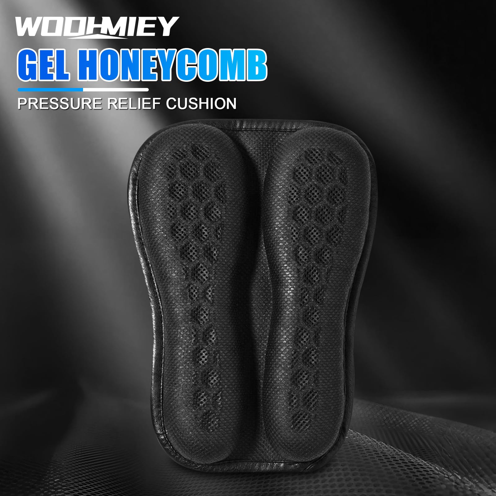 WODHMIEY gel cushion with 3D honeycomb core for off-road comfort.
