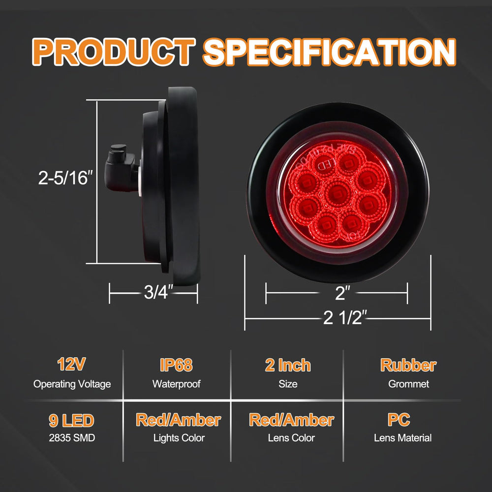 Wodvyss 10-pack packaging showing amber and red 9-led markers