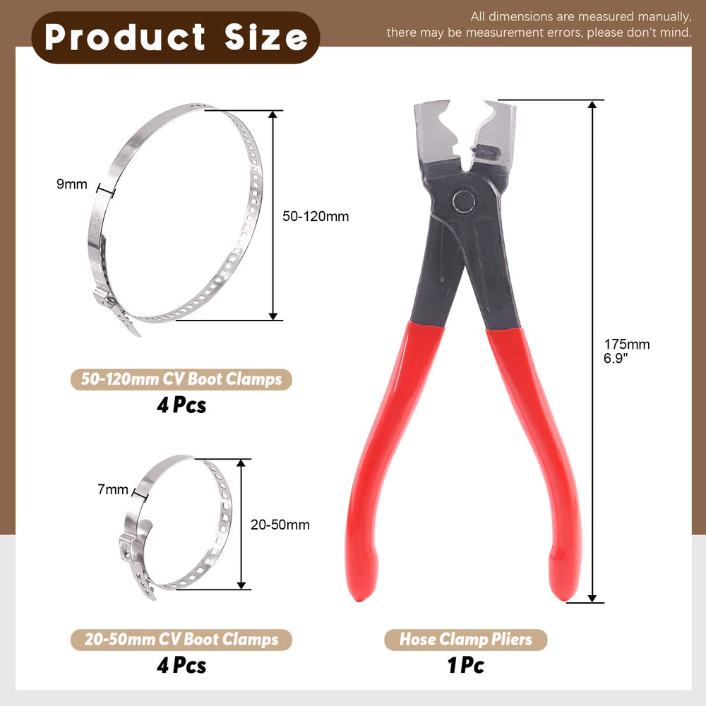 Wokape small CV boot clamps 7mm set for precise fit