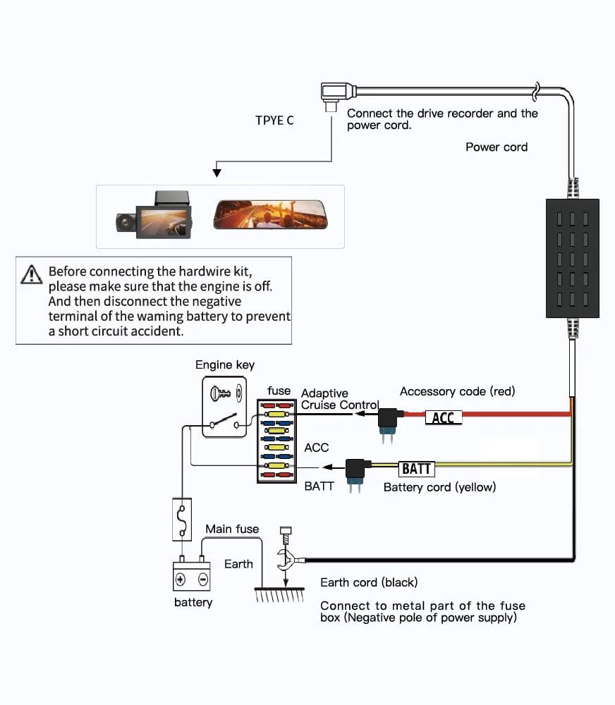 WOLFBOX 11.48ft cable routing shot demonstrating sufficient reach for dashboard runs