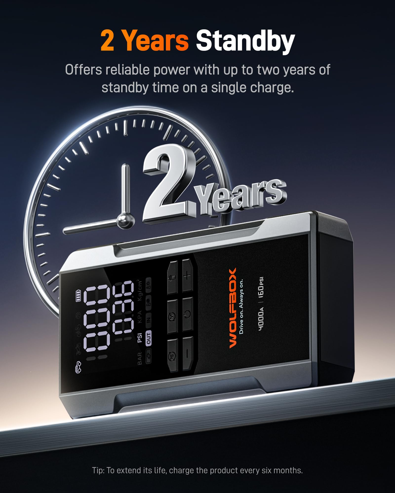WOLFBOX 4000A IP64 protection guards against dust and moisture