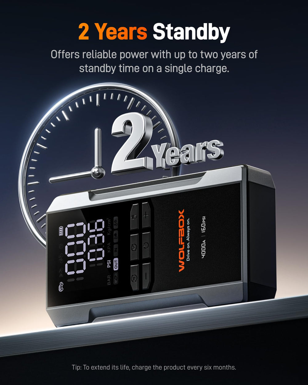 WOLFBOX 4000A IP64 protection guards against dust and moisture