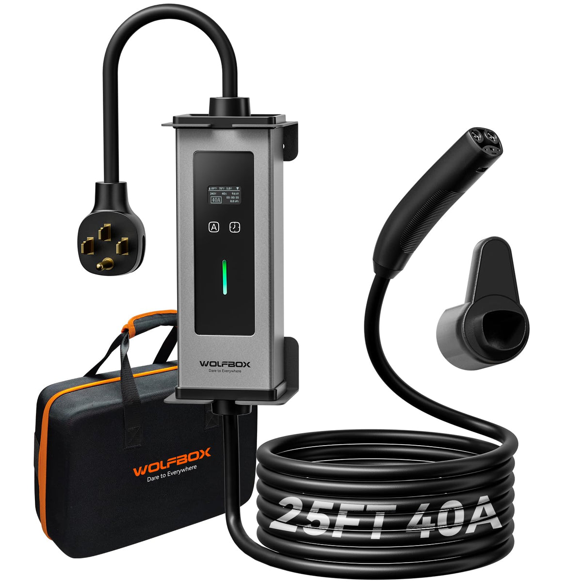 WOLFBOX EV charger front view for home charging