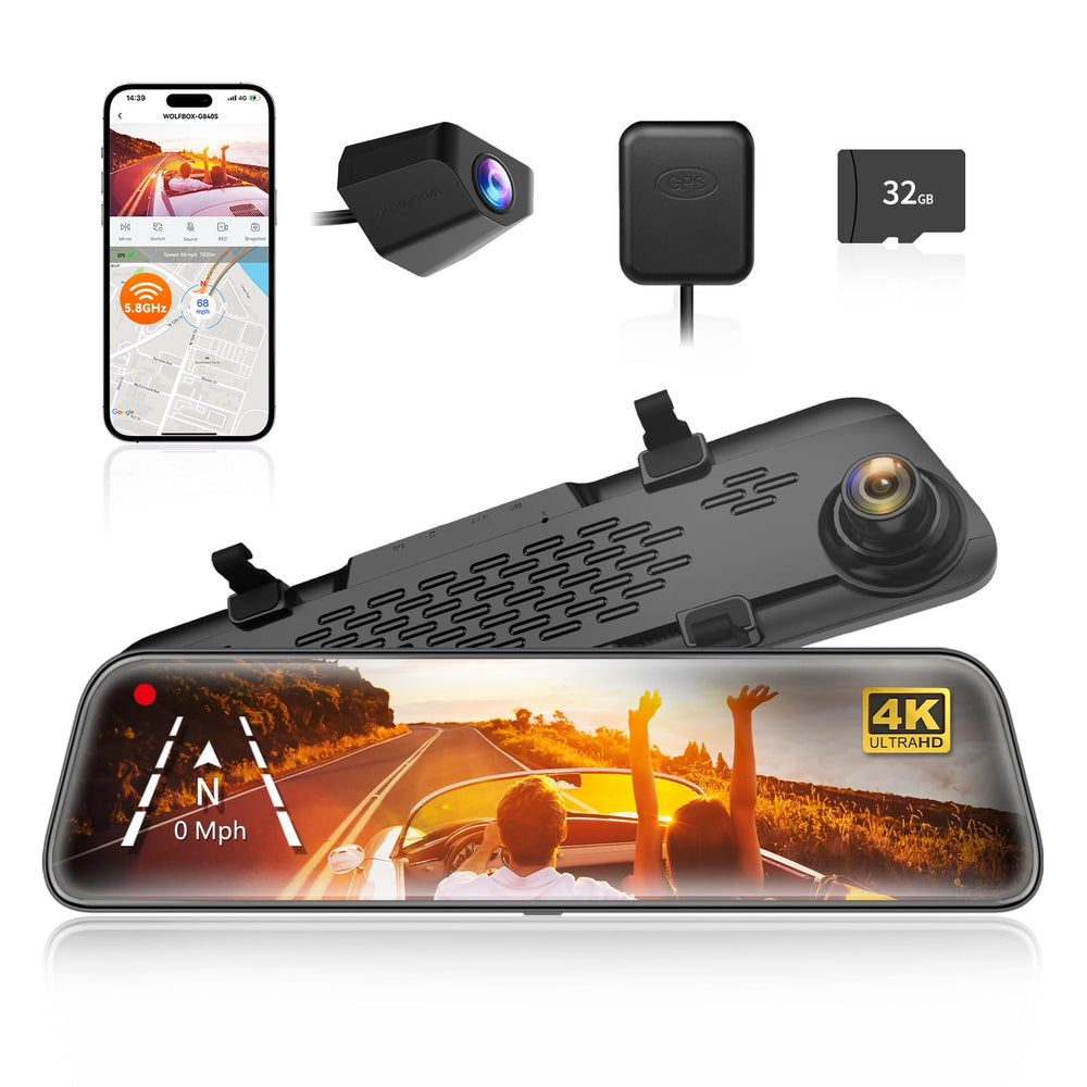 WOLFBOX front display showing high-resolution footage and clearer road detail