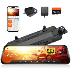 WOLFBOX G930 front display showing live 4K feed and clear road detail