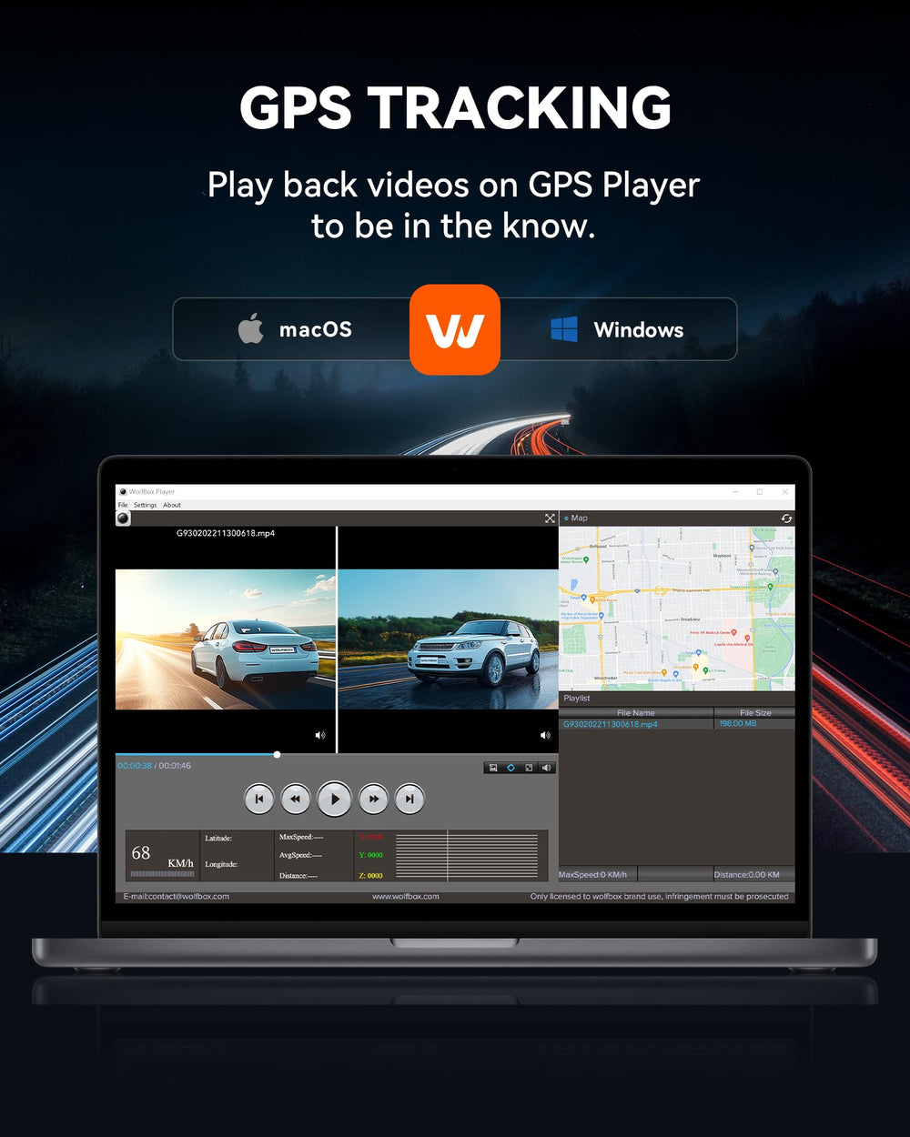WOLFBOX G930 installed in car interior improving rear visibility and safety