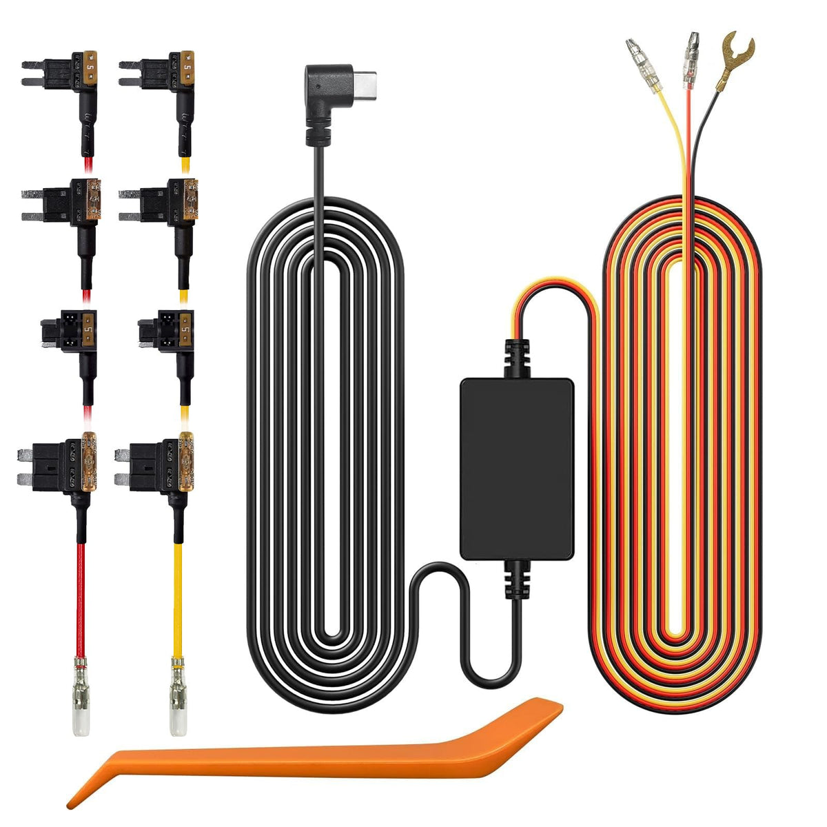WOLFBOX hardwire kit front overview showing tidy components and clean install benefit