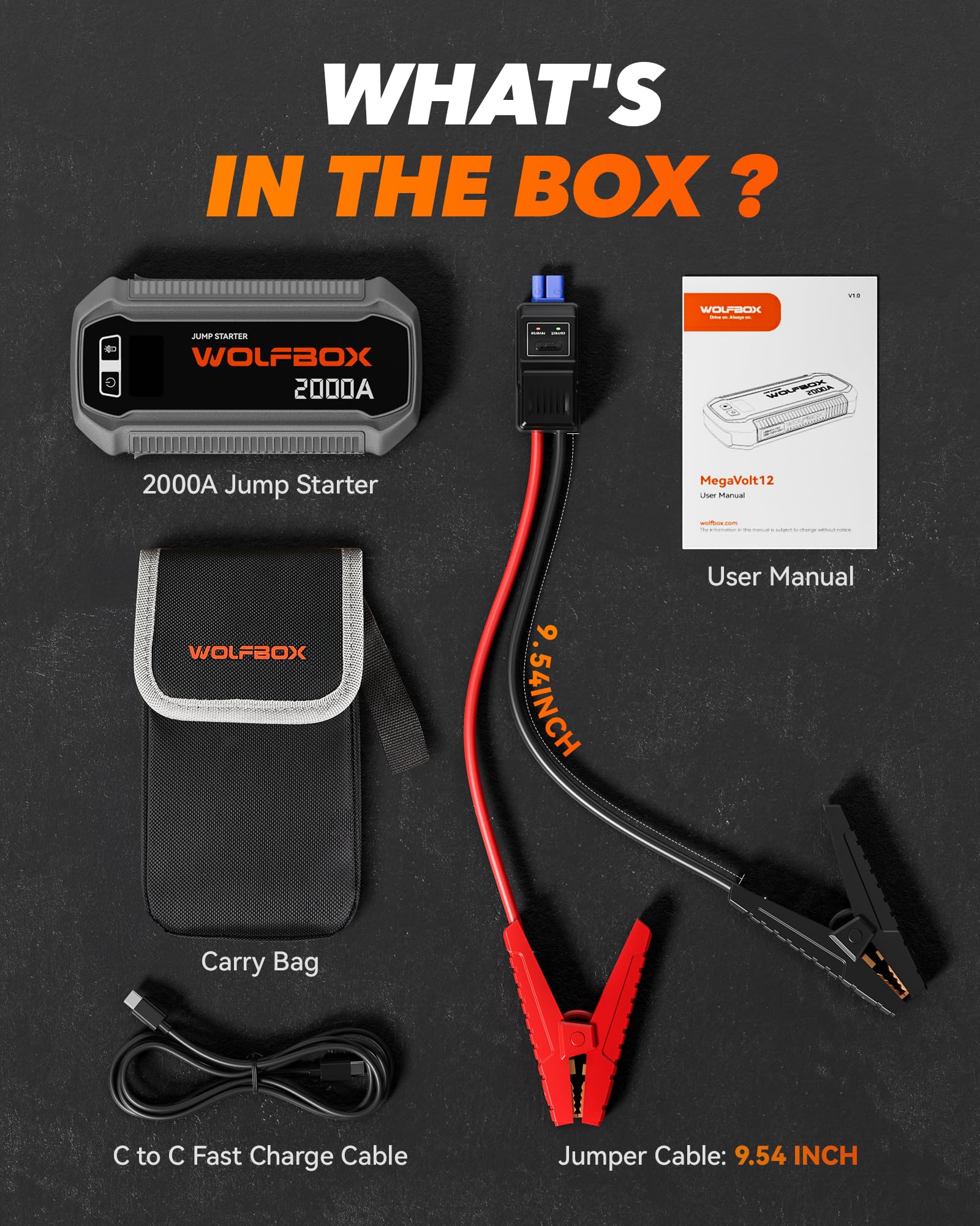 WOLFBOX LED flashlight lit demonstrating SOS and strobe, emergency visibility benefit