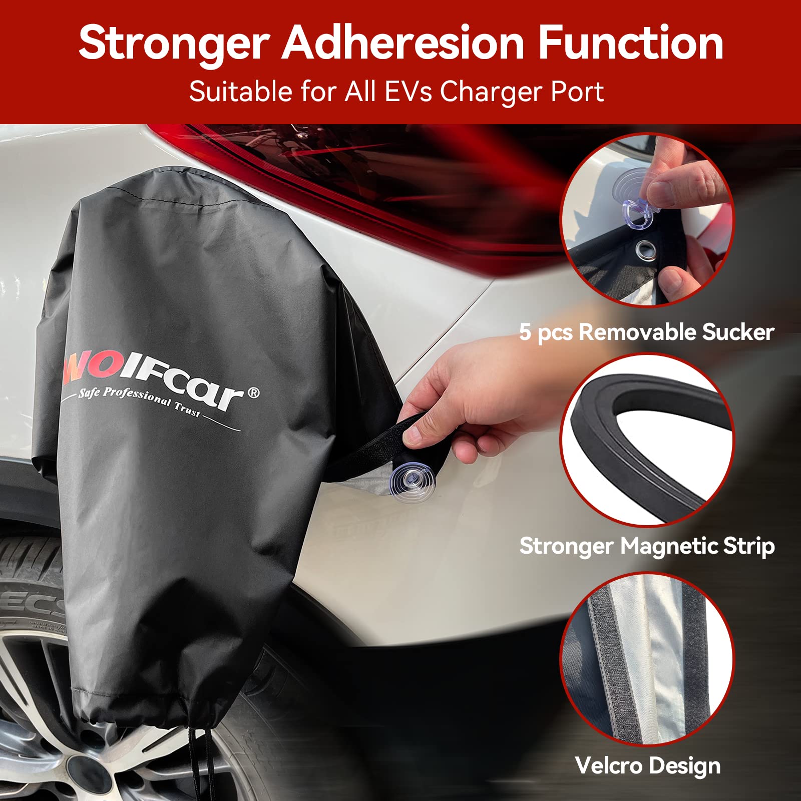 WOIFcar WOLFCAR drawstring closure blocks rain and snow from entering the port.