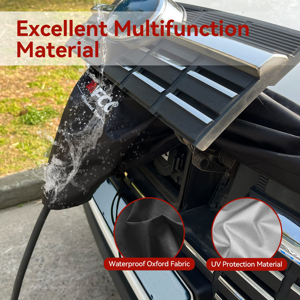 WOIFcar WOLFCAR magnetic cover stays secure on most EV panels with suction cups.