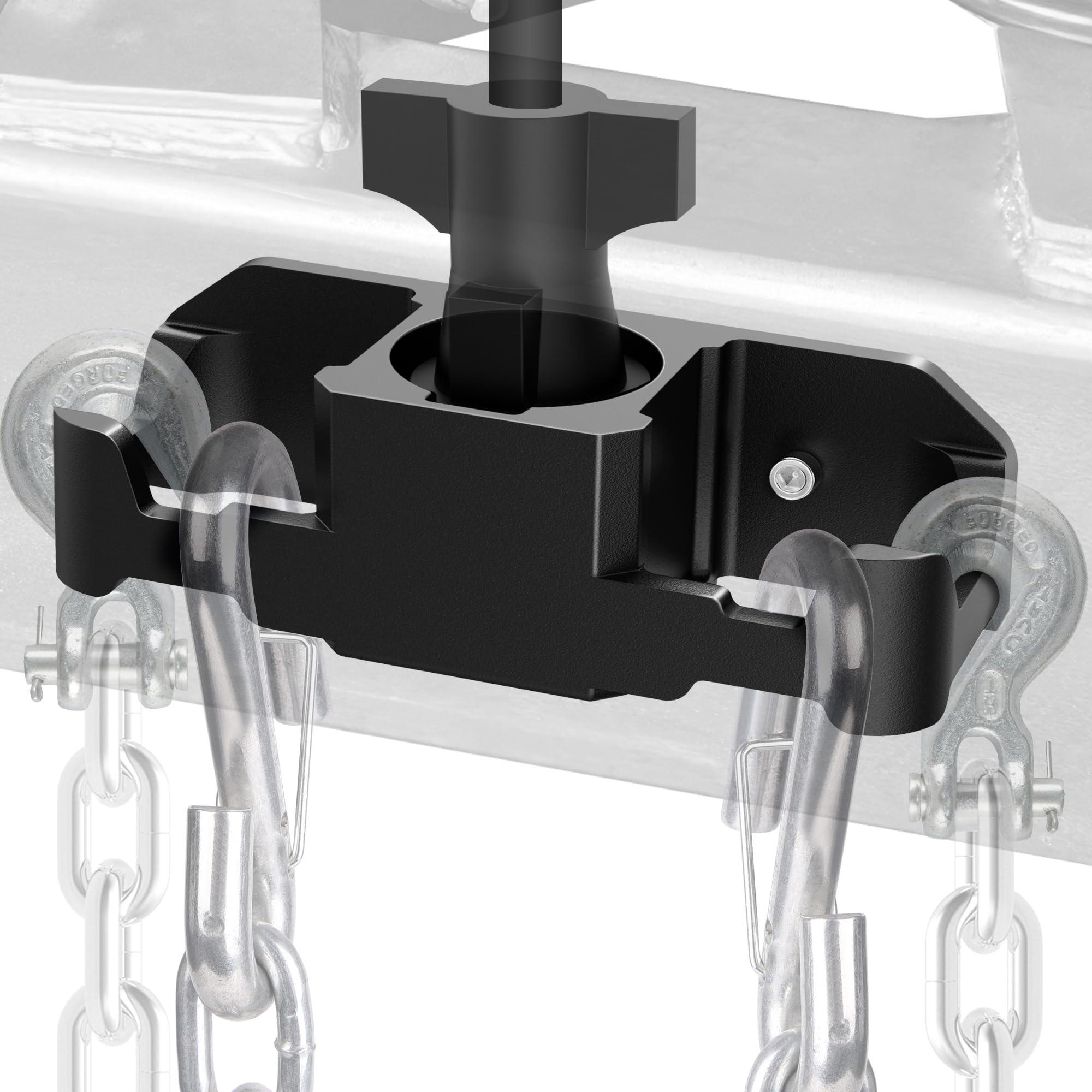 WOLFWILL trailer chain holder mounted on the tongue for easy storage